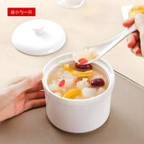 斯凯绨（Sky Top）炖盅陶瓷带盖碗骨瓷纯白隔水蒸蛋盅燕窝盅煲汤盅700ml