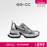 GG-CC【明星同款】月落星河银色厚底老爹鞋女百搭秋季新款G23X4317 银色 皮面 40