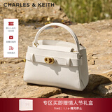 CHARLES&KEITH金属扣带凯莉包婚包手提单肩包包女包生日新年礼物CK2-50270880 Cream奶白色 S