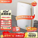 格力（GREE） 家用除湿机轻音抽湿机干衣除湿器 20L/天适用面积20-40平方米DH20EH 20L/天 20-40㎡ DH20EH