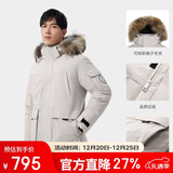 骆驼（CAMEL）户外极寒派克工装毛领情侣款羽绒服保暖加厚中长款外套