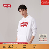 Levi's【特价来袭】李维斯情侣同款经典宽松休闲logo套头连帽卫衣 白色 19622-0018 XS