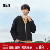 森马夹克男抗静电摇粒绒毛绒外套连帽冬装百搭情侣款109724108202