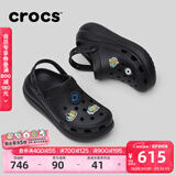 卡骆驰（CROCS）檀健次同款经典泡芙洞洞鞋百舒适男沙滩鞋女鞋休闲鞋|207521 黑色-001(含智必星) 36 (220mm) 37