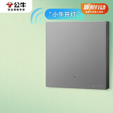 公牛（BULL）智能开关 语音/手动控制 无需联网 一位遥控开关 灰色GTQ112
