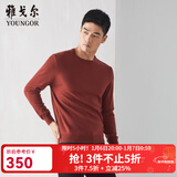 雅戈尔（YOUNGOR）羊毛衫男全绵羊毛羊毛衫舒适暖和厚度适中温暖舒适可内搭翻领衬衫 VYQW639994MYA砖红 L 105cm