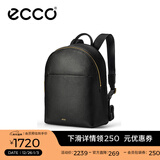 爱步（ECCO）印花双肩背包 灰褐色商务包包 中号双肩包9107799 HL 黑色910779990000