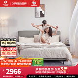 左右现代简约皮床意式1.5米双人床主卧大床婚床组合DR119 影清灰Z1012