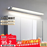 德力西（DELIXI）LED镜前灯 卫生间镜柜灯浴室柜灯防水雾壁灯化妆灯14W暖白光