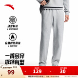 安踏（ANTA）男裤休闲运动裤卫裤男秋冬季加绒加厚保暖跑步休闲裤男士长裤子 【加绒字母logo款-平口】花灰7304N-1 L /175