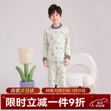 俞兆林（YUZHAOLIN）儿童保暖内衣秋冬新款100%棉秋衣秋裤打底套装灰色房子 100