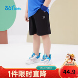 361°儿童短裤夏季男女童3-12岁透气运动裤梭织五分裤 黑 101