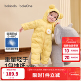 巴拉巴拉童装婴儿连体衣轻薄羽绒服宝宝衣服2025冬装抱衣爬服男童女童萌趣 黄色雪人-白鸭绒 66 cm-充绒量33g
