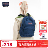 JANSPORT杰斯伯双肩包女学生旅行包26L旅行轻便透气书包男背包 4QUT003 海军蓝/藏青色-侧边袋