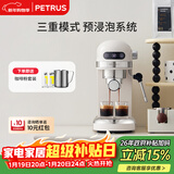 柏翠(petrus)  咖啡机小白醒醒意式浓缩咖啡机全半自动家用小型打奶泡PE3366  新年礼物