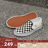 VANS范斯官方 Asher黑白棋盘格夏日一脚蹬女鞋帆布鞋 黑色黑白棋盘格(女款) 37