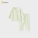 童泰（TONGTAI）宝宝睡衣夏季纯棉套装女童家居服男童空调服上衣裤子绿色73cm