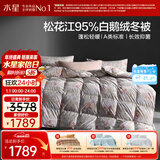 水星家纺羽绒被95%白鹅绒被子冬季加厚冬被芯单人羽绒被150cm×210cm-800g