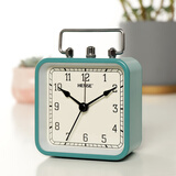 汉时（Hense）小闹钟学生专用起床神器懒人闹铃桌面小钟表儿童床头静音时钟 HA42蓝