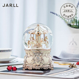 JARLL赞尔水晶球旋转木马音乐盒梦幻八音盒女孩男女生告白表白生日礼物 玫瑰金音乐施瓦兹商店PA19063
