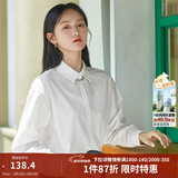 茵曼（INMAN）2026年春夏新款长袖薄荷曼波衬衫女宽松通勤显瘦职业气质上衣 珍珠白-18314484 M