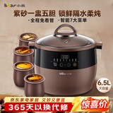 小熊（Bear）电炖锅 电炖盅 隔水炖锅 煲汤锅炖汤锅 电砂锅 紫砂锅 煮粥锅5-6个人大容量可预约定时B45Z1 6.5L