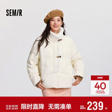 森马（Semir）森马羽绒服女新中式仿兔毛领短款保暖外套24冬新款109724113017