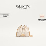华伦天奴VALENTINO[礼物]女士 VLOGO SIGNATURE 羊皮革迷你水桶包 浅象牙白色 均码