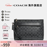 COACH/蔻驰 官方授权 新款男士时尚休闲手拿包圣诞节礼物情人节礼物 【保税仓发货】黑色F29508CQBK