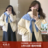 茵曼2025冬季女装新款三防毛绒领工装羽绒服高充绒量鸭绒保暖外套 暖杏色 S 155-162cm /95-110斤