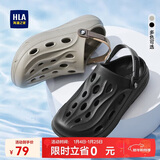 海澜之家HLA凉鞋男士户外洞洞鞋沙滩拖鞋HAALXM2DBK047 黑色42/43(双码)