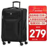 SUISSEWIN祥兴牛津布箱耐磨防刮大容量拉杆箱男女出差行李旅行箱学生24吋黑