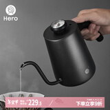 HeroC07pro+手冲咖啡壶自带温度仪304不锈钢长嘴壶细口壶 黑色