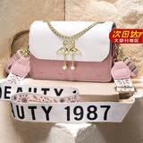 BLACKKISS包包女包斜挎包轻奢小方包休闲包生日情人节礼物送女朋友老婆女友 粉拼白  送 宽肩带（高档版本）
