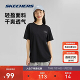 斯凯奇夏季男女情侣同款缤纷休闲系列透气半袖针织短袖T恤L224U146