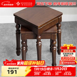 一具一家美式全实木凳子可叠放椅子家用餐厅全核桃原木小矮凳板凳客厅方凳 全实木小凳子1把