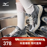 美津浓（MIZUNO）男女运动休闲鞋缓震透气网面拼接跑步RACER S 19/渣渣灰 37