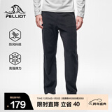 伯希和（Pelliot）抓绒裤男女秋防风保暖休闲长裤摇粒绒直筒户外运动卫裤 男曜石黑 XL