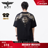 BOY LONDON【暗黑罗盘】夏情侣款短袖权杖印花炸街潮牌T恤N01906 黑印金N01906 经典升级款 XL