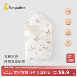童泰（TONGTAI）婴儿包被新生儿抱被纯棉0-6月初生宝宝加厚棉抱被满月百天抱毯 绿色小兔（秋冬加厚款0-15°C） 90x90cm