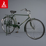 凤凰（Phoenix）凤凰老式自行车传统老式复古杆闸单车男女二八大杠杆刹自行车 ZA42邮政款28寸绿色+大礼包+车筐