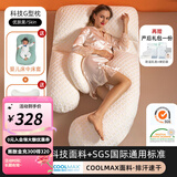 婧麒孕妇枕头护腰侧睡枕托腹靠腰u型抱枕孕期礼物睡觉 专利款-孕妇婴儿两用床枕-优肤美