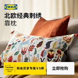 宜家（IKEA）RODARV洛达夫刺绣靠垫卧室客厅沙发抱枕午睡枕趴睡枕 多色靠垫 40*65cm