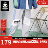 闪电潮牌（GENANX）侧条纹运动裤男束脚撞色拼接侧边松紧腰抽绳休闲卫裤易穿搭 灰色 L