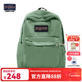 JANSPORT杰斯伯书包轻便双肩包男女旅行包简约背包电脑包学生校园 4QUE96D橄榄绿-侧袋+隔层