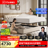 芝华仕（CHEERS）五星皮床现代小户型双人法式复古风高箱储物主卧室婚床芝华士C008 米白色-储物床+C266安加拉垫-1.5M【Q】 优先发货（详询客服）