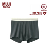 MUJI男式 莱赛尔 前封口 平角内裤 裤头四角裤 深灰色 5A 1条 XL （180/92A）