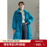 独束【三色可选】大码女装白鸭绒羽绒服女冬新款胖mm收腰显瘦外套 普鲁士蓝 XL