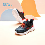 361°童鞋 儿童运动鞋25冬季男女童3-14岁皮革校园跑鞋 黑31