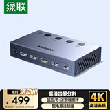 绿联HDMI画面分割器4K高清四进一出切换分屏视频拼接4进1出 游戏监控摄像头电脑接显示器屏幕55498